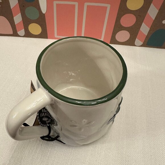 Peppermint & Pine Green Skis, Snow, Mountains Mug NWT 2025 Hand Painted - Picture 3 of 6